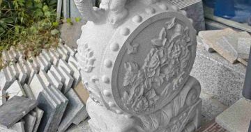 南平芝麻白抱鼓石 庭院抱鼓石