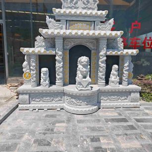 南平芝麻白中国黑石材套墓 花岗岩墓碑