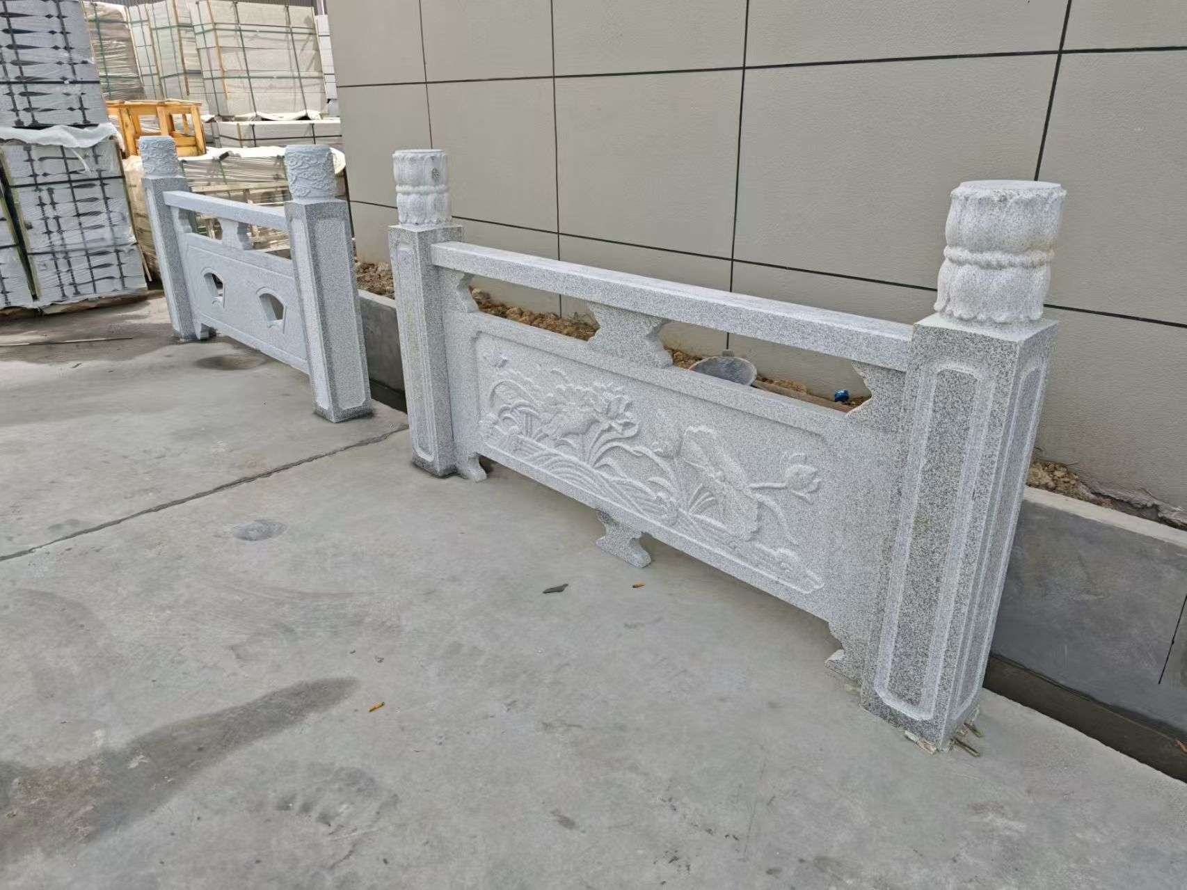 南平芝麻白河道栏杆 石材栏杆