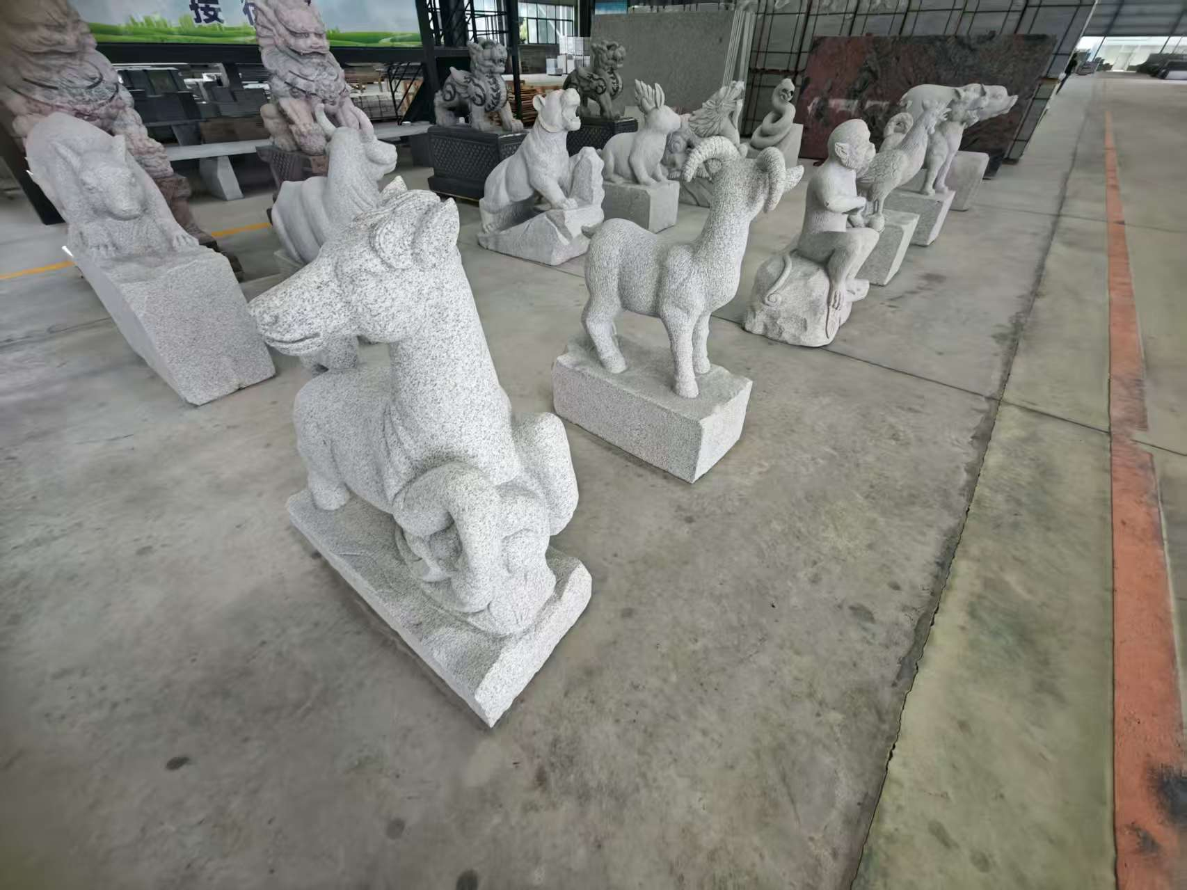 南平芝麻白雕刻 十二生肖 异形雕刻