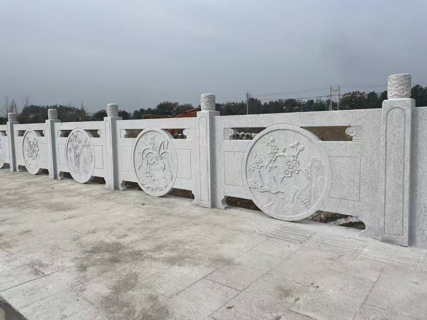南平芝麻白河道栏杆 石材栏杆